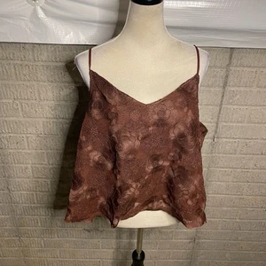 Nuevo con etiquetas Express Mujer Ron Pasas Bordado Floral Cuello en V Malla Cami Talla XL - Imagen 1 de 5