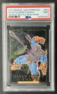2024 Marvel Masterpieces '92 Platinum Silver Surfer vs Thanos Battle #BS2 PSA 9 - Picture 1 of 2