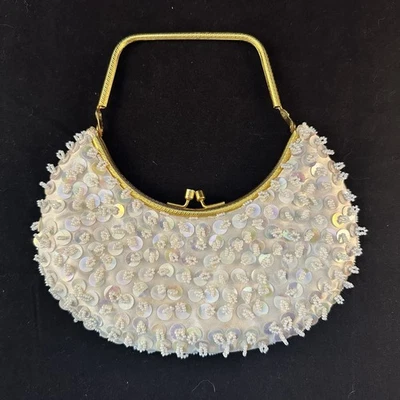 Bolso de boda de noche con cuentas vintage marca elefante hecho en Hong Kong bueno 6C Foto 1 de 4