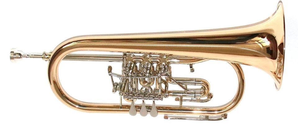 Tuyama TFH-580G Flügelhorn in B in Goldmessing - 3 Drehventile mit Trigger - Bild 1 von 4