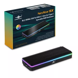 Vantec M.2 NVMe SSD To USB 3.1 Gen 2x1 Type C Syncable RGB Enclosure - Picture 1 of 6