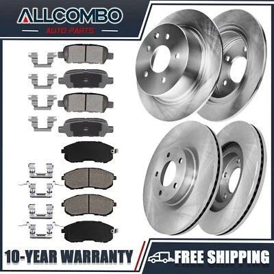 Front & Rear Rotors Brake Pads for 2007 2008 2009 2010 - 2013 Nissan Altima - Image 1 of 4