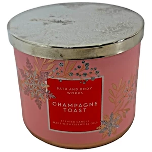 BATH AND BODY WORKS Candle Champagne Toast 4.5 oz. NEW unlit Unused 3 WICK - Picture 1 of 7
