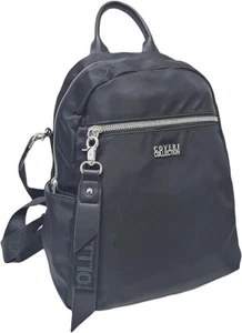COVERI COLLECTION, Zaino in Nylon Nero, 26x32x11 cm, Tasche Multiple con Zip - Foto 1 di 7