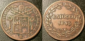 Italie - Vatican - Grégoire XVI - 1 baiocco 1845 AN XV R, Rome ! KM#1320 - Imagen 1 de 1