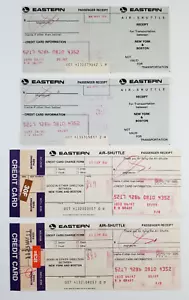 Eastern Airlines Air Shuttle Passenger Receipts New York Boston 1980s - Picture 1 of 5