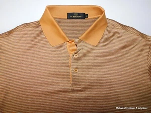 Bugatchi Uomo Brown Short Sleeve Egyptian Cotton Golf Polo Shirt Mens Large - Picture 1 of 8