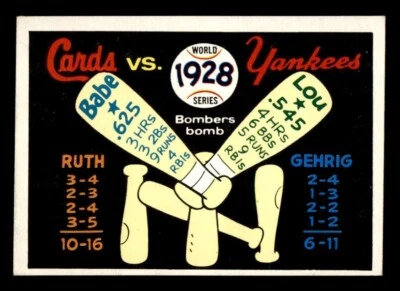 1970 Fleer World Series Baseball #25 1928 Cards vs Yankees EX/MT *d3 - Image 1 of 2