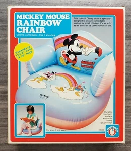 Vintage Walt Disney 1985 Mickey Mouse 17"x15" Inflatable Rainbow Chair NEW Box - Picture 1 of 2