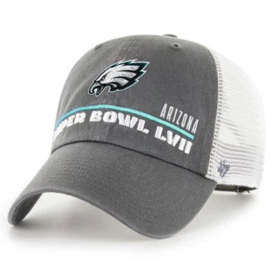 Sombrero Philadelphia Eagles Gris Super Bowl LVII '47 Limpieza Camionero Ajustable Foto 1 de 3