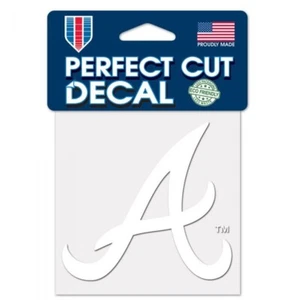 ATLANTA BRAVES WHITE LOGO CUT DECAL 4"X4" FOR CAR WINDOWS LAPTOP COVERS - Picture 1 of 1