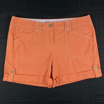 Pantalones cortos cargo Tommy Hilfiger para mujer talla 8 naranja 100 % algodón con lengüeta enrollable con puños Foto 1 de 4