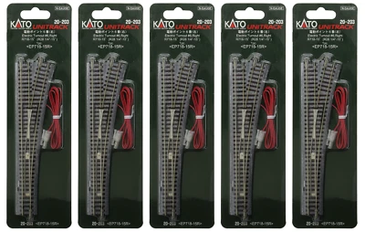 Kato 20-203 N Scale Unitrack Electric Turnout #6 Right Hand Set of 5 New - Image 1 of 4