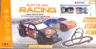 Juego Slot Track Racing Super Racing 40cm x 90cm ¡Velocidad Controlable! Escala 1:64 Foto 1 de 4