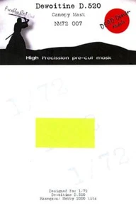 Dead Design 1/72 DEWOITINE D.520 French WWII Fighter CANOPY PAINT MASK Hasegawa - Picture 1 of 2