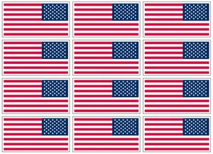 12 PACK of 3"x5" USA Flag Sticker Decal American Window Car Boat (Reversed) - Bild 1 von 1