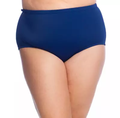 Pantalón completo de bikini Maxine of Hollywood para mujer azul liso talla grande 22W 00017 Foto 1 de 2
