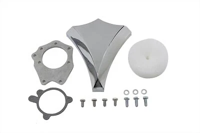 Diamond Air Cleaner Chrome Billet for Harley Davidson by V-Twin for S&E Carb - Image 1 of 3