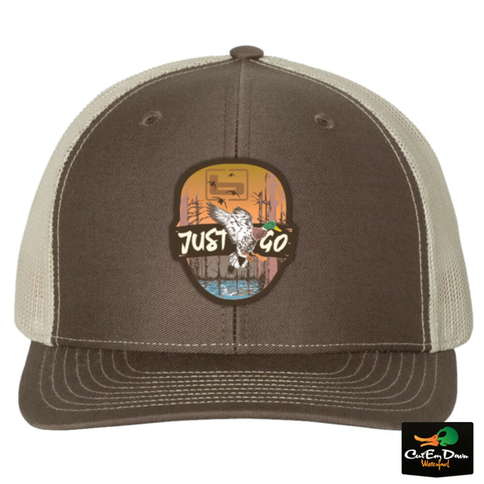 NUEVO SOMBRERO DE CAMIONERO CON LOGO PARCHE JUST GO CON BANDAS GORRA Foto 1 de 1
