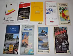 Vintage Lot of 9 Mixed USA & Foreign State City Road Maps Auckland Spain Mexico+ - Picture 1 of 9
