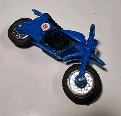 Motocicleta de colección Tootsietoy azul #5 motocicleta plástico muy buen estado Foto 1 de 4