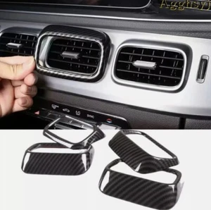 ABS Carbon Car Central A/C Air Outlet Vent Trim For Benz GLE GLS X167 W167 2020+ - Picture 1 of 8