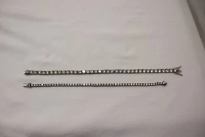 STERLING SILVER (2) BEAUTIFUL CZ TENNIS BRACELETS- 24.6 GRAMS - Picture 1 of 16