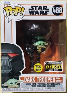 Funko POP! Star Wars: Dark Trooper with Grogu #488 Glow-in-the-Dark EE Exclusive - Bild 1 von 6