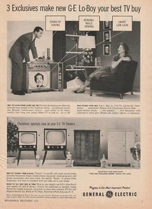 Vintage printed ad December 1954Household magazine G E Low-Boy TV Christmas - Picture 1 of 6