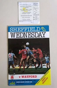 Football Programme & Ticket Sheffield Wednesday v Watford Div One Feb 1985 - Picture 1 of 6