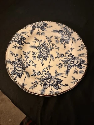 Wood and Sons Colonial Blue Rose Dinner Plate 10.5" Made in England - Image 1 of 2