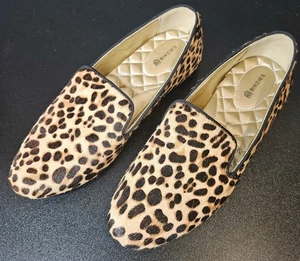 Birdies Womens Leopard Print Calf hair Loafters Flats Size 8 Cushioned - Picture 1 of 8