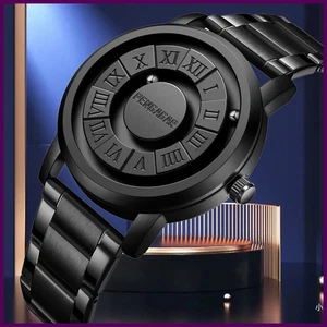 PENGAGAR Orologi Uomo Acciaio Inox Orologio al Quarzo Scorrimento Creativo - Foto 1 di 27