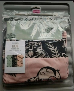 3 Pairs Of Baby Shorts And T-shirts Pyjamas Set Animals Print - Picture 1 of 7