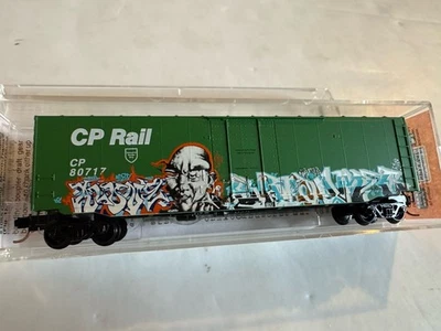 Micro-Trains N Scale Car #8 CP Rail "Warrior" Boxcar #80717 w/ Graffiti Series - Image 1 of 4