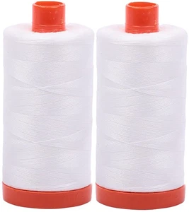 Aurifil Mako 50wt Thread 2 Large Spools Natural White 2021x2 - Picture 1 of 1