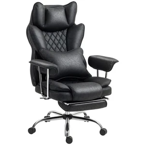 HOMCOM Office Chair, High Back Leathaire Desk Chair for Home, Black - Picture 1 of 11