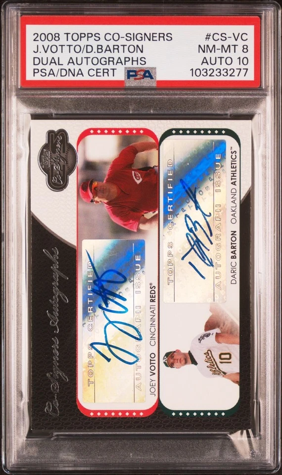 Joey Votto Cincinnati Reds 2008 Topps PSA DNA Auto 10 6t All-Star 2010 NL MVP - Image 1 of 1