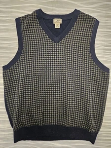 VTG L.L. Bean 100% Shetland Wool Nordic Artic Sweater Vest Mens Size L Scotland - Picture 1 of 5