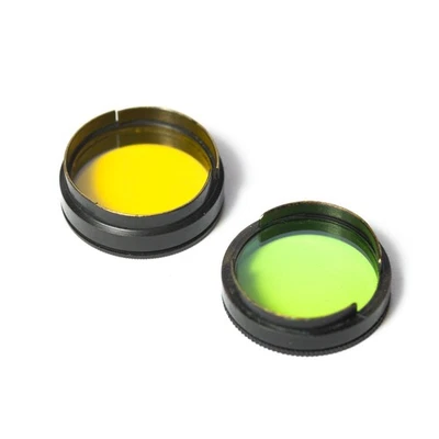 28mm yellow and green vintage camera lens filters - Image 1 of 2