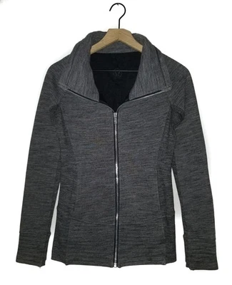 Chaqueta Lululemon Radiant II Núcleo Jaspeado Gris Oscuro Cremallera Completa Cuello Simulado Talla 4 Foto 1 de 4