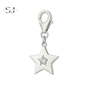 925 Sterling Silver Shooting Star Clip On Charm Lobster Clasp for Bracelets - Picture 1 of 2