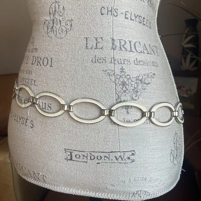 Винтажный 90-х металлическая эмаль овальный ремень цепочка звено хип-хоп мод 90-х регулируемый - Изображение 1 из 4