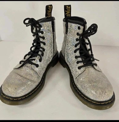 Botas Doc Martens 1460 J Sparkle Glitter couro cintilante com cadarço e zíper crianças 2 - Imagem 1 de 4