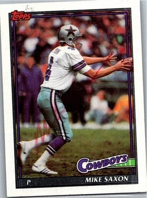 1991 -Mike Saxon- Topps Autograph/Signed/Auto Football Card #354 Cowboys - Image 1 of 2