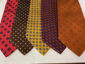 Lot of 5 Brooks Brothers Makers Men's 100% Geometric Silk Tie Ties 1 New - Picture 1 of 11