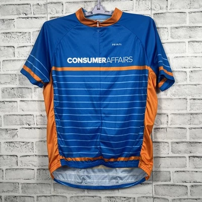 Camiseta deportiva de ciclismo Primal para hombre 2XL cremallera completa Consumer Affairs turquesa naranja Foto 1 de 4
