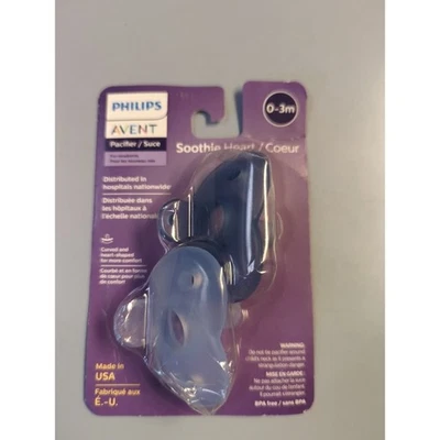 Paquete de 2 pacificadores Soothie Heart Avent (0-3M) azules Foto 1 de 4