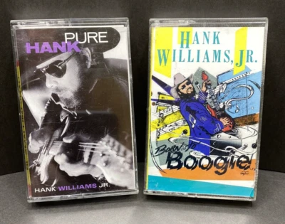 Hank Williams Jr.- Born To Boogie- Pure Hank lot of 2 cassettes - Image 1 of 4