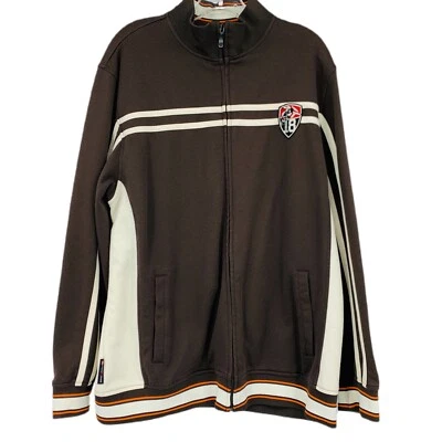 Chaqueta Atlética ZeroXposur Pista Marrón Skateboarding Cremallera Completa Para Hombres XL  Foto 1 de 4